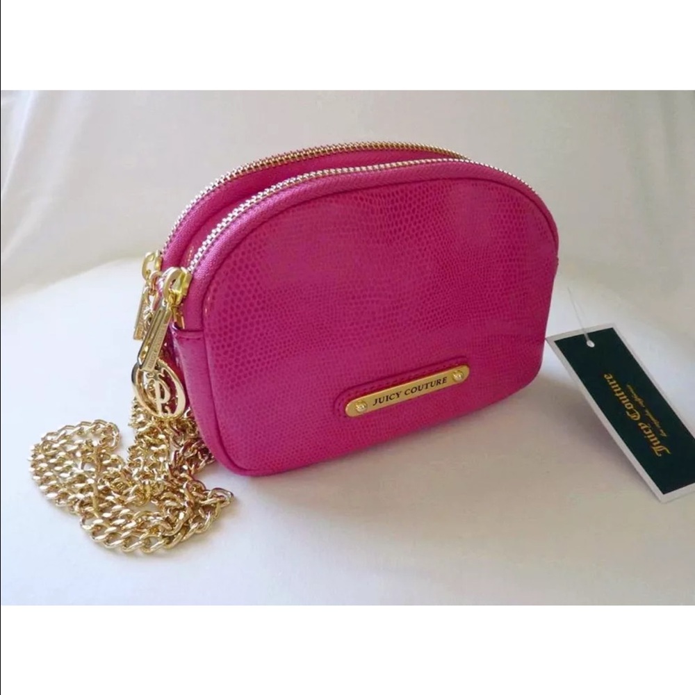 NWT juicy couture double zip crossbody leather bag